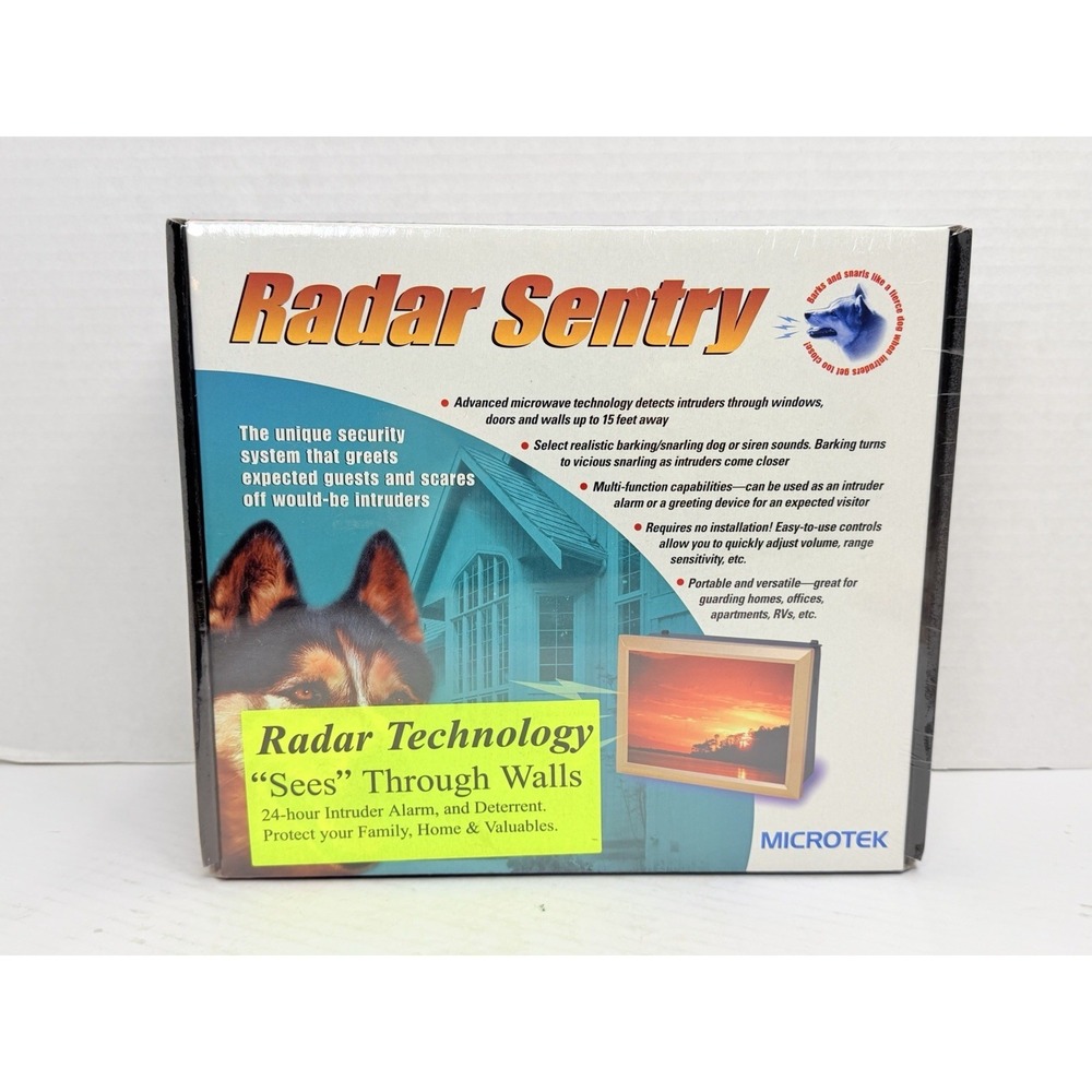 Microtek Radar Sentry Motion Security Alarm Barking Dog System NEW Sealed